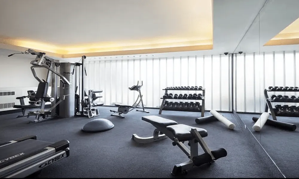 The gym of a luxury apartment.