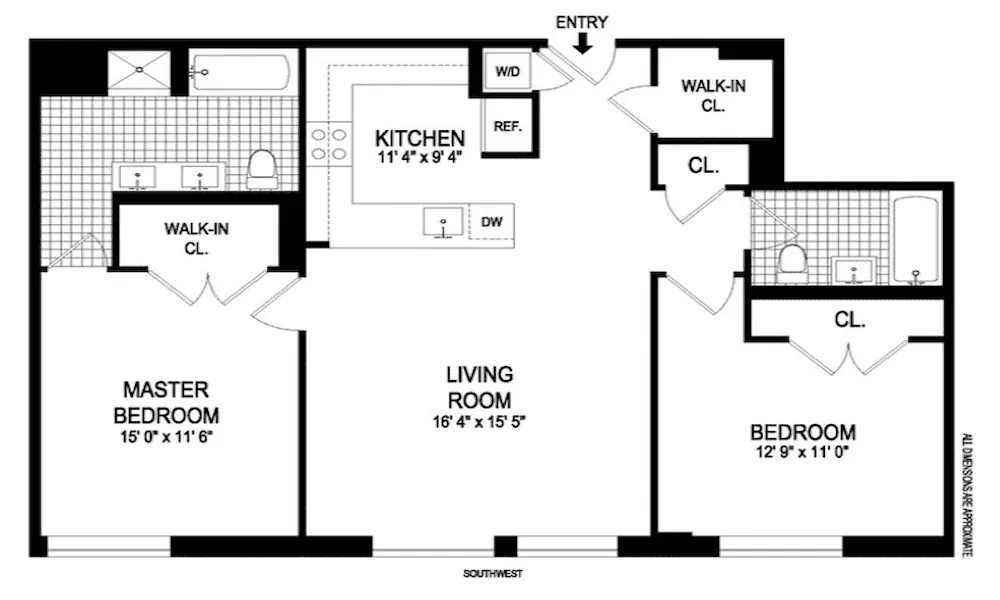 The floor plan of an apartment.