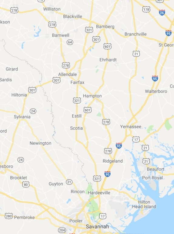 Lowcountry Clean Care Service Area Map